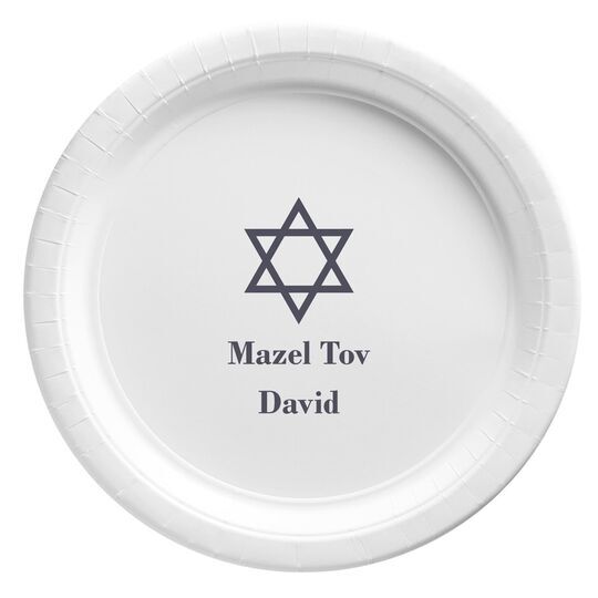 Traditional Star of David Paper Plates